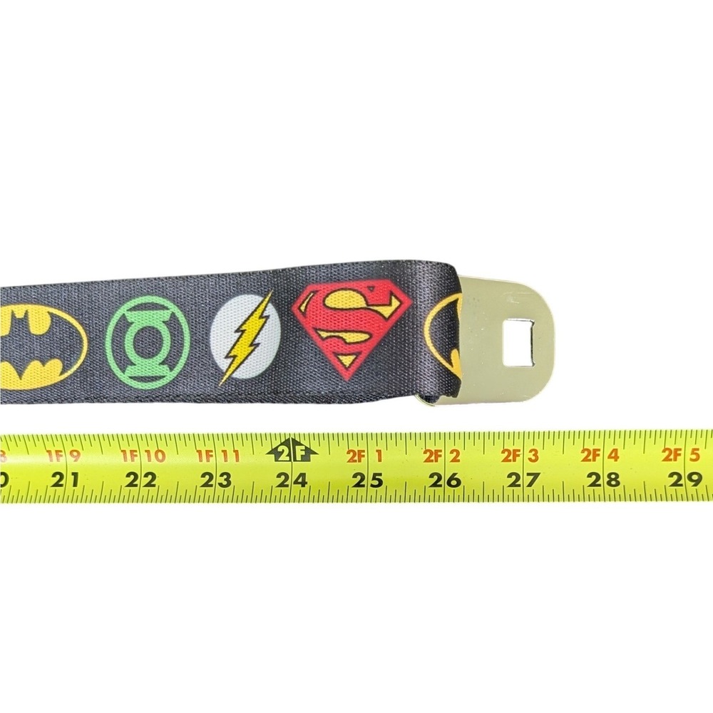 DC Comics by Buckle Down Black Seatbelt Belt Superman Batman Flash Green Lantern - Picture 8 of 9